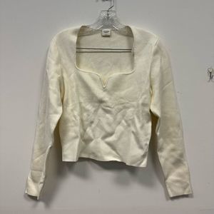 NWT Womens Abercrombie & Fitch Cream Long Sleeve Size Large
